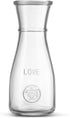 Glass Carafe LOVE Drink Pitcher - 4 Pack - Elegant Wine Decanter, Narrow Neck For Easy Grip, Wide Mouth for Classic Pouring - Great for Parties and Events, 500 ml, by Kitchen Lux