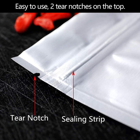100 Pack Mylar Bags for Food Storage - 6 x 9 Inch Resealable Smell Proof Bags Aluminum Foil Packaging Pouch Bag Silver
