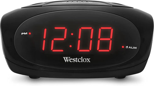 Westclox 70044A (Black) Super-Loud LED Electric Alarm Clock, Standard