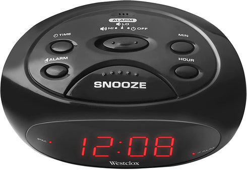 Westclox 70044A (Black) Super-Loud LED Electric Alarm Clock, Standard