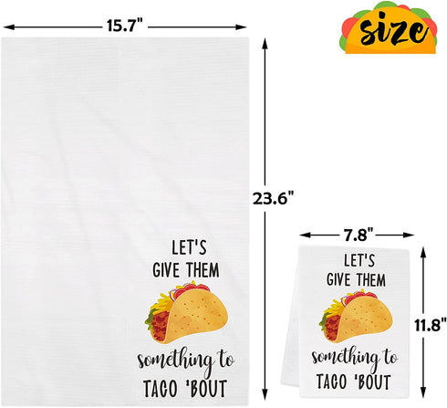Funny Kitchen Towels, Absorbent Dish Towels with Sayings Set of 4, Waffle Kitchen Hand Towels Kit, Decorative Tea Towels, Fun Hostess Kitchen Decor, Novelty Gift for Housewarming Wedding Birthday