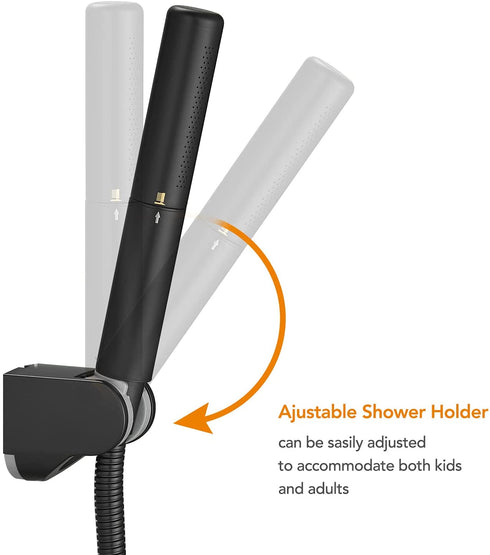 BESy 2 In 1 Function Handheld Shower Head Set High Pressure 7 Inch Shower Head High Flow Hand Shower Wand with 59 Inch Hose, Bracket, Matte Black Finish