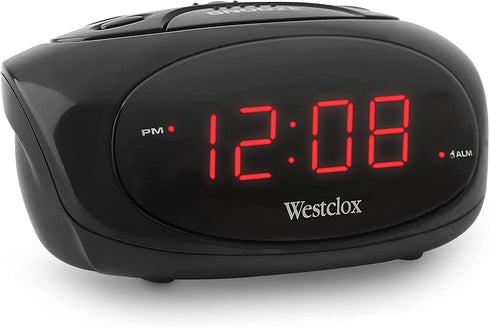 Westclox 70044A (Black) Super-Loud LED Electric Alarm Clock, Standard