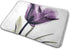JOEKAORY Bath Mat Elegant Tulip Purple Flower Memory Foam Bath Mats Non Slip Soft Absorbent Bath Rugs Rubber Back Runner Mat for Kitchen Bathroom Floors 15.7" X 23.5", White