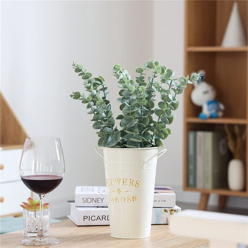 VANTREE 16"Tall Real Touch Artificial Eucalyptus Leaves Stems,10 PCS Eucalyptus Plant Faux Eucalyptus Stems,Dried Eucalyptus Vase Filler Leaf for Wedding Bouquet Centerpiece Home Farmhouse Party Decor