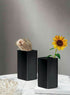 Serene Spaces Living Set of 2 Square Matte Black Ceramic Vase Modern Black Square Vase Adds a Sleek Look to Any Space, Use for Home D©cor, Event Centerpieces and Much More, 3 SQ x 6 H