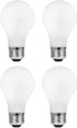 SYLVANIA Halogen Double Life A19 Light Bulb, 100W Equivalent, Efficient 72W, 1150 Lumens, Medium Base, 2800K, Soft White - 4 Pack (50044)