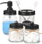 Mason Jar Bathroom Accessories Set 4 Pcs Black Soap Dispenser Toothbrush Holder Sets Rustic Farmhouse Decor