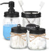Mason Jar Bathroom Accessories Set 4 Pcs Black Soap Dispenser Toothbrush Holder Sets Rustic Farmhouse Decor