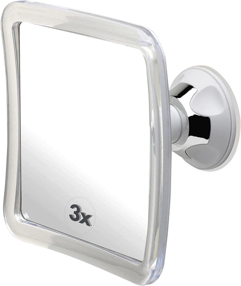 3X Magnifying Shower Mirror For Fogless Shaving with Suction Cup, Shatterproof Surface and 360° Swivel, 6.3 x 6.3\