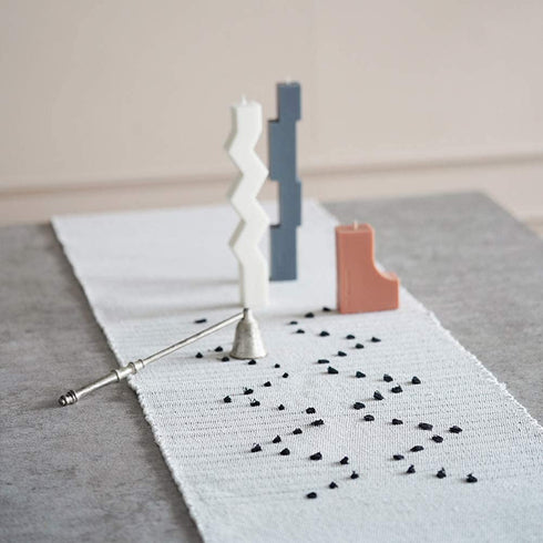 KIMODE Moroccan Fringe Table Runner 14 X 72 in, Bohemian Geometric Cotton Woven Tufted Tassels Macrame Farmhouse Christmas Dinning Table Linen Machine Washable Minimalist Home Decorative