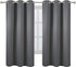 LEMOMO Grey Blackout Curtains 42 x 63 Inch Length/Set of 2 Curtain Panels/Thermal Insulated Room Darkening Blackout Curtains for Bedroom