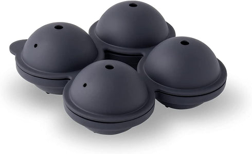 W&P Peak Silicone Sphere Ice Mold w/ Cover | Charcoal | Easy to Remove | Round Cocktail Whiskey Drink Ice Maker | Food Grade Premium Silicone | Dishwasher Safe, BPA Free
