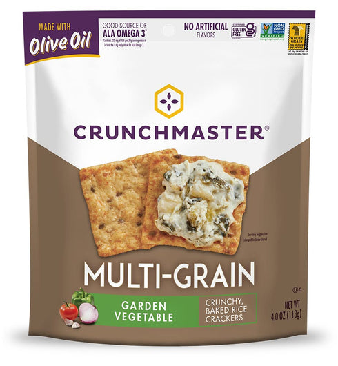Crunchmaster Multi-Grain Crackers, Garden Vegetable, 4 Ounce