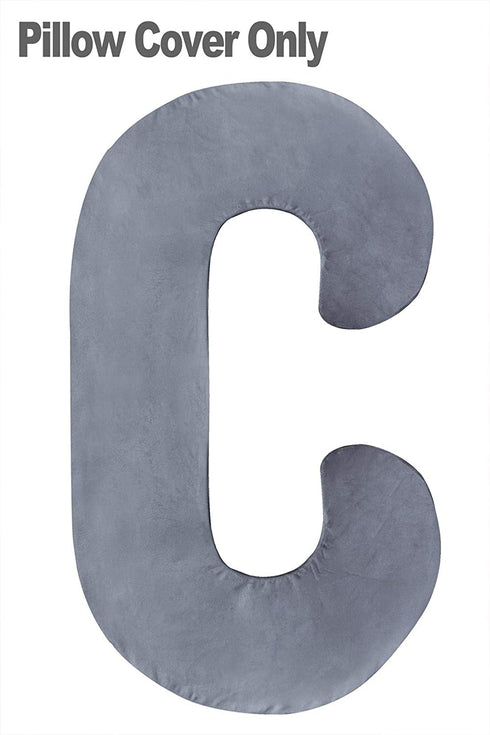 Pregnancy Pillow Cover/C Shaped Pillow Cover/Pregnancy Pillow Case/Maternity Pillow Case/Pillowcase with Double Zippers Velvet Cover 57x30 Inch for Pregnancy Pillow