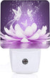 Lotus Flower Plug in LED Night Light Automatic Dusk to Dawn Sensor Wall Decorative for Bright Bathroom Bedroom Kids Room Hallway