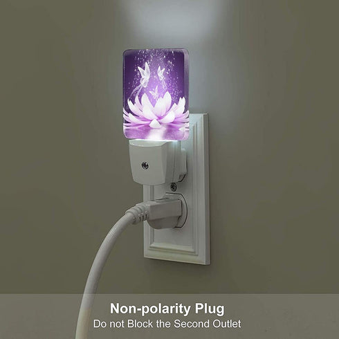 Lotus Flower Plug in LED Night Light Automatic Dusk to Dawn Sensor Wall Decorative for Bright Bathroom Bedroom Kids Room Hallway