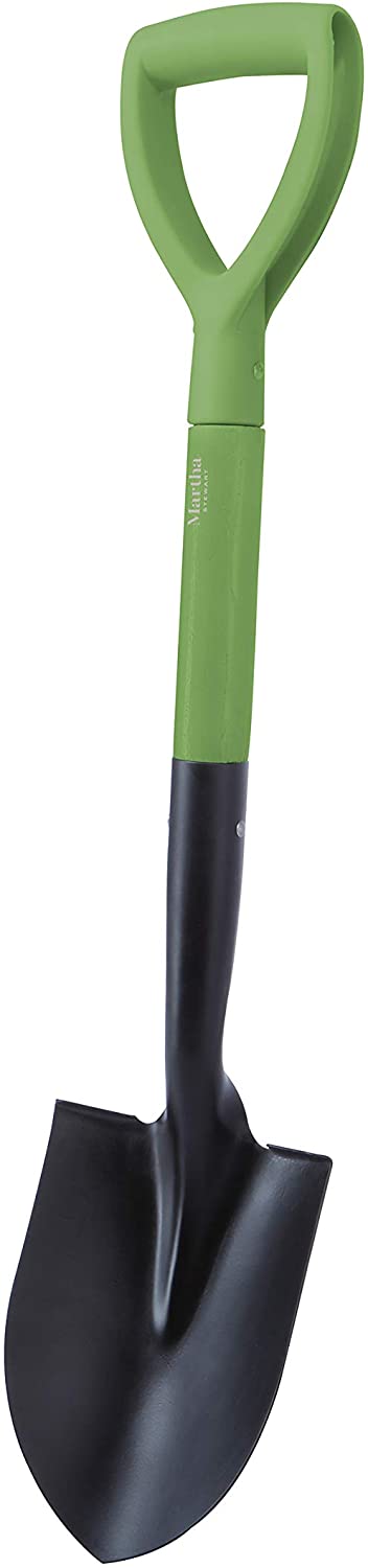 MARTHA STEWART MTS-MDS1 27-Inch Mini Round Pt. Digging Shovel w/8-Inch Heat-Treated Rust-Resistant Solid Steel Blade