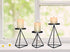 MAINFOR Candle Holder for Pillar Candle Stand Candlesticks, Holiday Wedding Fireplace Geometric Decor Candles Holder for Table Centerpiece, Set of 3 Black Wrought Iron Tall Candle Stick Holder Floor
