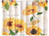 YUMOING Hand Drawn Vibrant Yellow Watercolor Sunflowers Kitchen Curtains Window Curtain Tiers for Caf©, Bath, Laundry, Living Room Bedroom 26 X 39 Inch 2 Pieces