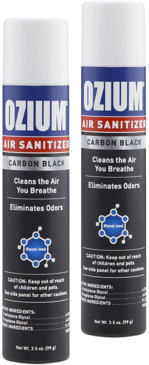 Ozium Air Sanitizer 3.5 oz Spray, Carbon Black (2-Pack)