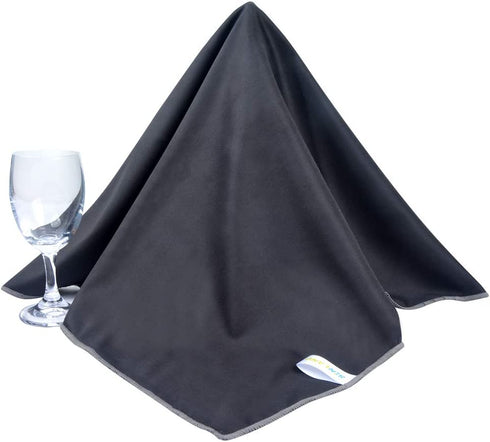 SINLAND Microfiber Glass Polishing Cloths Thick Lint -Free Drying Towels for Wine Glasses Stemware Dishes Stainless Appliances 20 Inch X 25 Inch Pack of 2 Black €¦