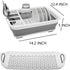 Collapsible Dish Drying Rack with Drain Board Set Portable Dish Drainer Foldable Drying Dish Storage Rack Silverware Organizer