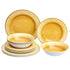 Amazon Basics 12-Piece Melamine Dinnerware Set - Service for 4, Yellow Crackle Glaze
