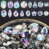 320 Pieces Sew on Rhinestone Sew Crystals Acrylic Gems Sewing Claw Rhinestone Flatback Gemstones with Hole Silver Prong in Mix Shape Mixed Size for DIY Crafts Clothes Shoes Bag Decoration (Crystal AB)