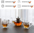 VEVOK CHEF Glass Teapot with Removable Infuser Clear Glass Tea Kettle, Blooming and Loose Leaf Tea Maker Set Stovetop Safe Borosilicate Glass Teapot Tea Brewer