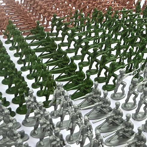 RAINBOW TOYFROG Army Men Play Bucket-Soldiers of WWII-Over 300 Piece Set