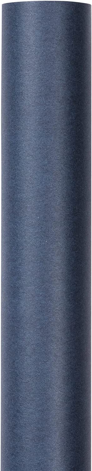 JAM PAPER Gift Wrap - Matte Wrapping Paper - 25 Sq Ft - Matte Cobalt Navy Blue - Roll Sold Individually