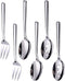 Enwinner Serving Spoons*2 Slot Spoons* 2 Forks *2 Buffet Colander Stainless Steel Banquet Set, Set of 6. Lenght 9" (6-spoon forks set)