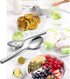Enwinner Serving Spoons*2 Slot Spoons* 2 Forks *2 Buffet Colander Stainless Steel Banquet Set, Set of 6. Lenght 9" (6-spoon forks set)