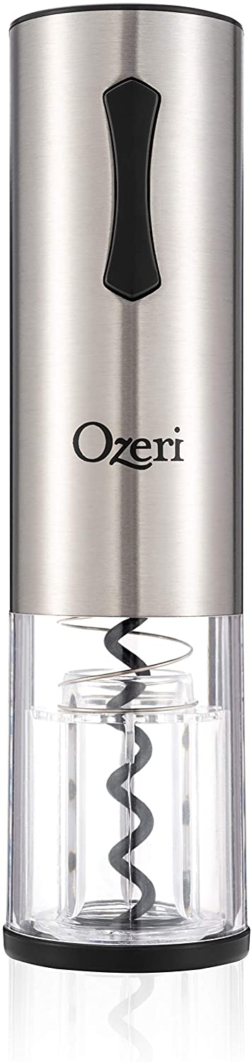 Ozeri Travel Series USB Rechargeable Electric Wine Bottle Opener, Stainless Steel