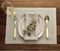 Solino Home Linen Placemats Natural and White, 14 x 19 Inch Set of 4, Pinstripe Natural Fabric Machine Washable Stripe Placemats Handcrafted with European Flax