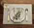Solino Home Linen Placemats Natural and White, 14 x 19 Inch Set of 4, Pinstripe Natural Fabric Machine Washable Stripe Placemats Handcrafted with European Flax