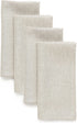 Pure Linen Napkins Athena Light Natural, 20 x 20 Inch Set of 4, 100% Pure Linen Machine Washable Dinner Napkins by Solino Home