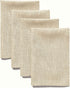 Solino Home Linen Dinner Napkins 20 x 20 Inch, Set of 4 Champagne Beige, Athena 100% Pure Linen Fabric, Handcrafted from European Flax