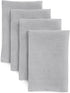 Solino Home Soft Grey Linen Napkins 20 x 20 Inch Fete, Set of 4 Handcrafted Machine Washable 100% Pure Linen Dinner Napkins