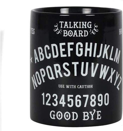 Mug - Ceramic Tea/Coffee - Talking/Ouija Board Mug - Black Gothic Wicca Witchcraft Design - Spirit Board