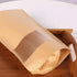 100 Pcs Resealable bags,4.7" x 7.9" Stand Up Kraft Paper Bags with Matte Window, Zip Lock Food Storage Bags for Packaging Products, Reusable, Sealable