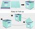 TQVAI Mix Color Foldable Storage Cubes 6 Pack Closet Bins Boxes with Label Holder Colorful Kid Toy Basket Bins - Mix Purple & Mint Green