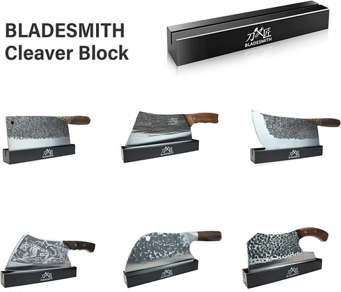 Knife Block / Stand for Single Kitchen Knife - 8'' Anti-Shatter Hand Polished Acrylic Knife Holder without Knives - Cleaver Knife Stand Display for Knife Storage Knife Blade Guard - BLADESMITH