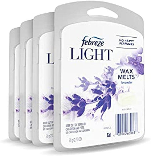 Febreze Light Wax Melts, Air Freshener and Odor Eliminator, Lavender, 6 Count, Pack of 4