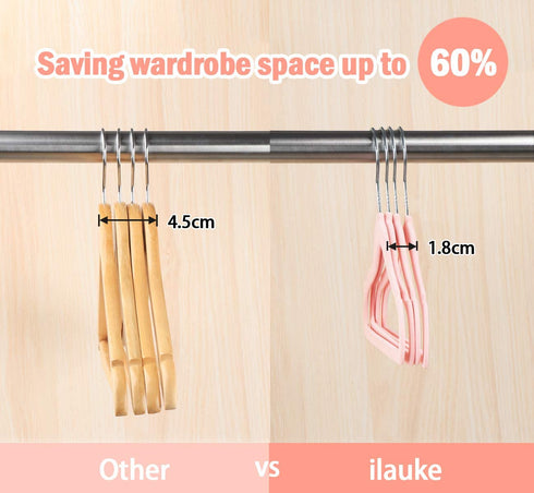 Lemonfilter 20 Pack Kids Velvet Hangers, Non-Slip Baby Clothes Hangers Space Saving Ultra Thin Toddler Children Hangers + 8 Pcs Baby Clothing Dividers + 10 Finger Clips (Pink)
