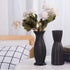 Flower Vase Set of 2, AUUM Black Floral Vases for Decor 8 Inch Ceramic Vase Idea Gift Vase for Table, Centerpieces, Living Room, Office