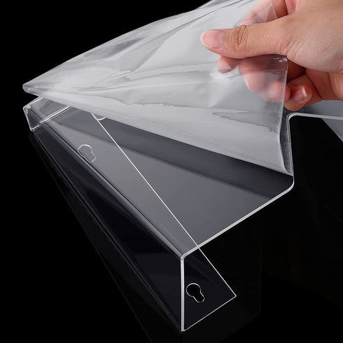 Acrylic File Pockets Wall Mount File Holder Organizer Clear Document Data Frame Pocket for Displaying and Holding File, Magazines, Mail (2 Pieces)