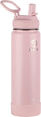 Takeya - 51221 Takeya Actives Insulated Stainless Steel Water Bottle with Straw Lid, 24 oz, Blush