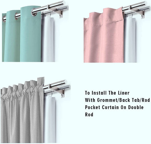 Melodieux Thermal Insulated Blackout Curtain Liner for 84 Inch Long Curtains, Off White, 40 by 80 Inch, 1 Panel, Rings Included